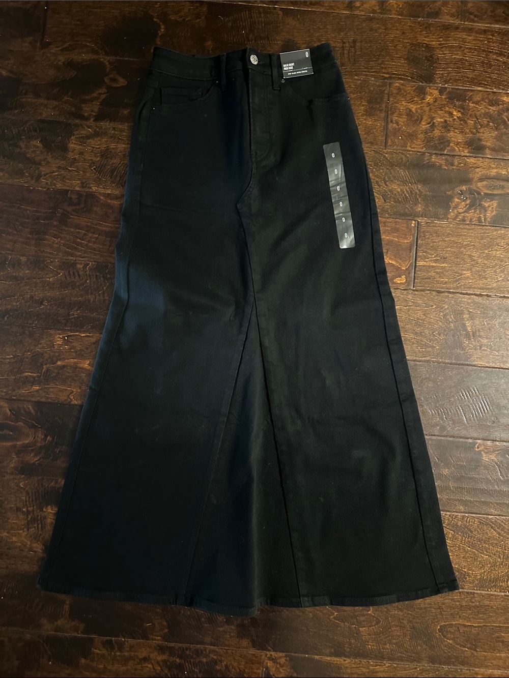 Express Black Flare Maxi Skirt NWT